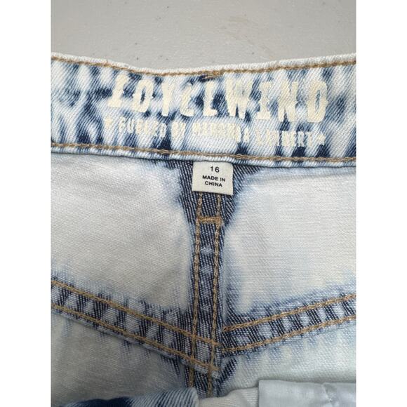 NWT Idyllwind High Rise Light Wash Raw Edge 90s Galveston Denim Shorts SZ: 16 - Picture 5 of 10